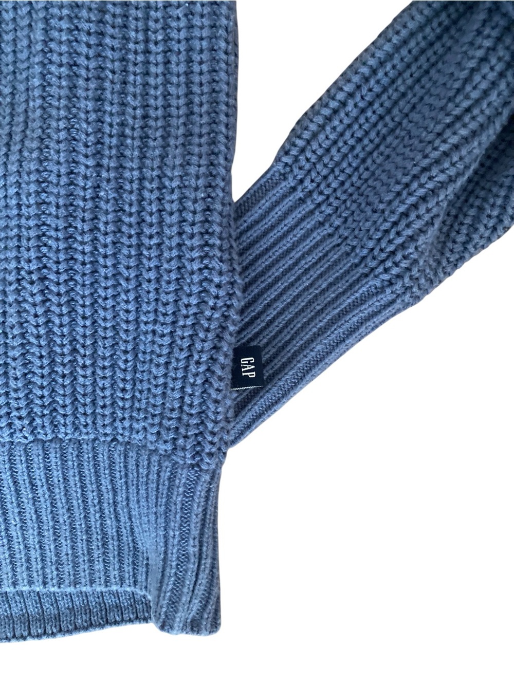 Gap Blue 100% Cotton Chunky Knit Cardigan Sweater Small Button Front - Picture 5 of 9